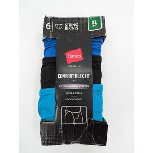 Hanes Comfort Flex Fit Men's String Bikini 6 Pack XL Underwear Discontinued NEW